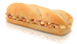 Bocadillo de pollo carbonara